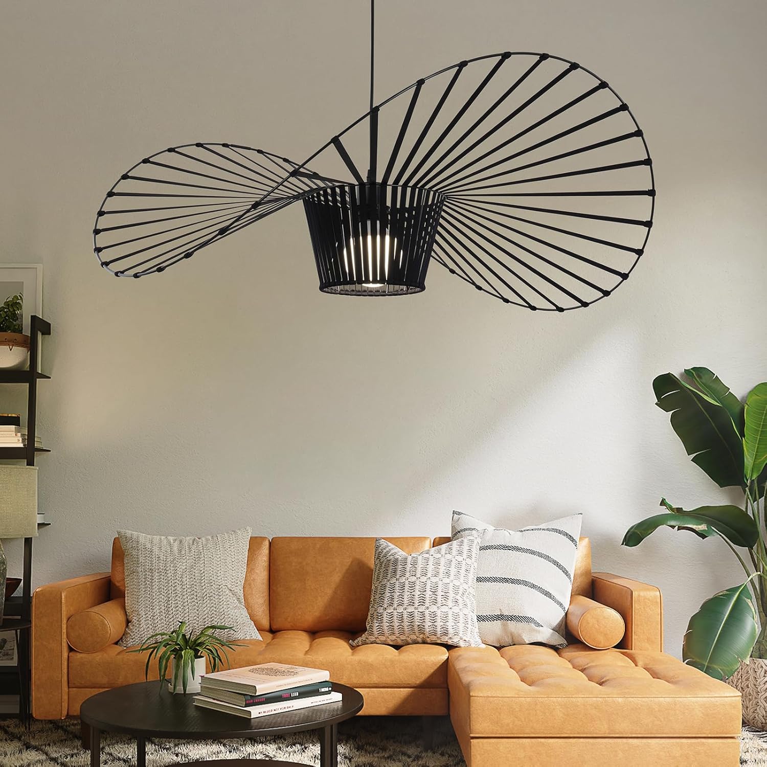 Homefire Hängelampe Schwarz Pendelleuchte E27 - Hängeleuchte Vintage 100CM Pendellampe Esszimmer Retro Kronleuchter Esstischlampe Küche Wohnzimmer Ohne Leuchtmittel