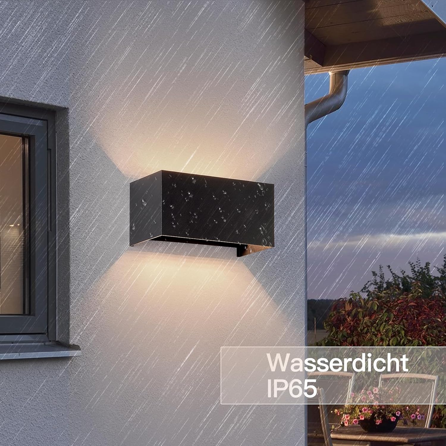 Homefire LED Wandleuchte Innen Wandlampe - 4ER Außenwandleuchten Schwarz Wandbeleuchtung Aussen Aussenlampe Up Down IP65 Ausenbeleutung 3000K Warmweiß Außenleuchte G9 für Hauswand Treppenhaus Flur