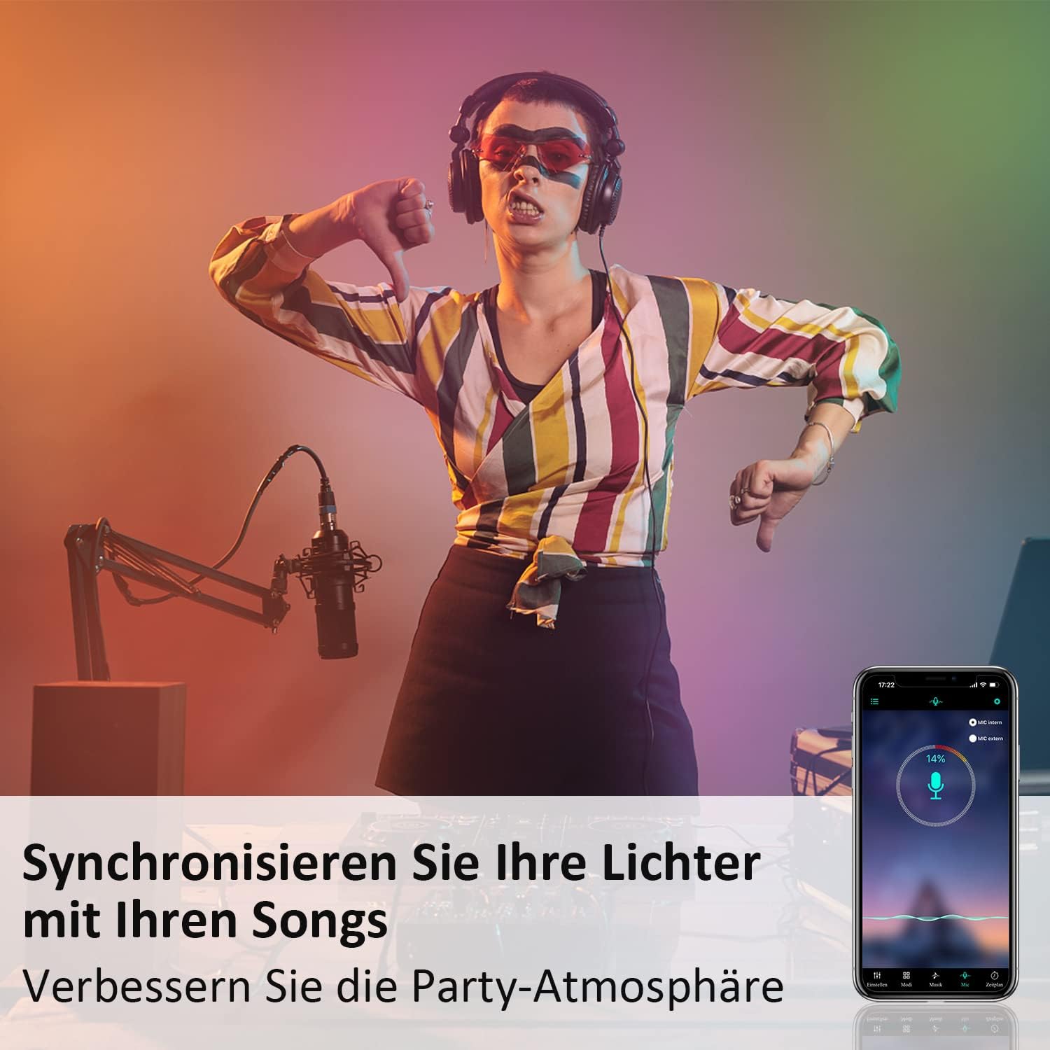 Homefire LED Strip 30M Selbstklebend Bluetooth RGB LED Streifen mit App-Steuerung LED Lichtband Sync mit 4 Musik Empfindlichkeit Flexibel LED Lichterkette für Küche Party Schrankdeko Zuhause (2x15M)