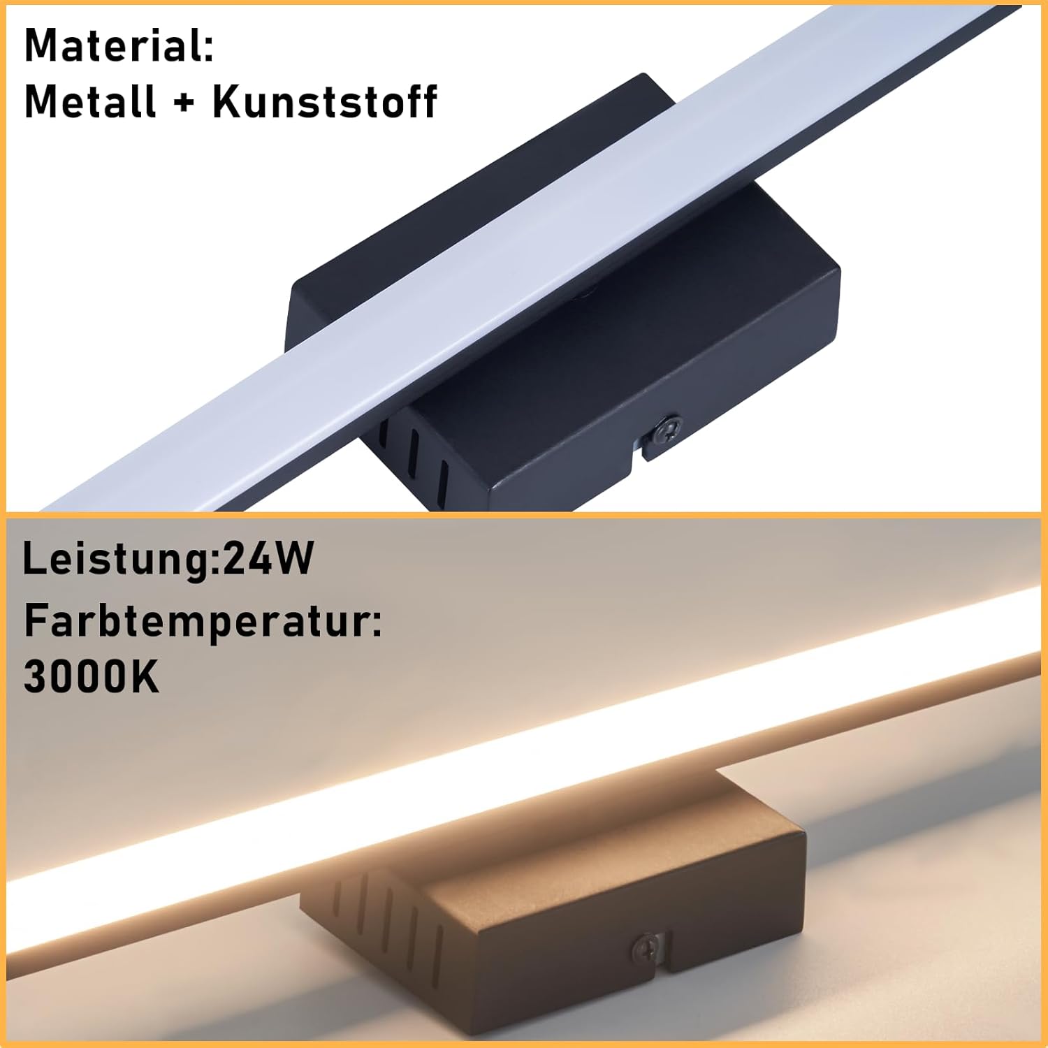 Homefire LED Deckenlampe Flur Deckenleuchte - Schwarz 6W Flurlampe 3000K Warmweiß Küchenlampe Modern Schlafzimmerlampe Linien-Design Deckenbeleuchtung für Küche Schlafzimmer Treppenhaus Wohnzimmer