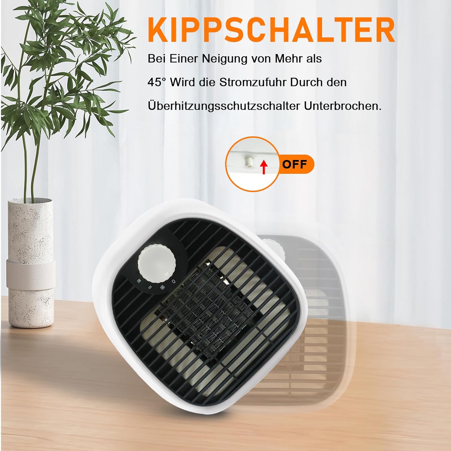 Homefire Heizlüfter Energiesparend Heizung Keramik - Heizgeräte Elektrisch 3 Modi PTC Keramik Heizstrahler Innenraum 1000W Oszillation Räume Heizofen Elektroheizer Überhitzungsschutz