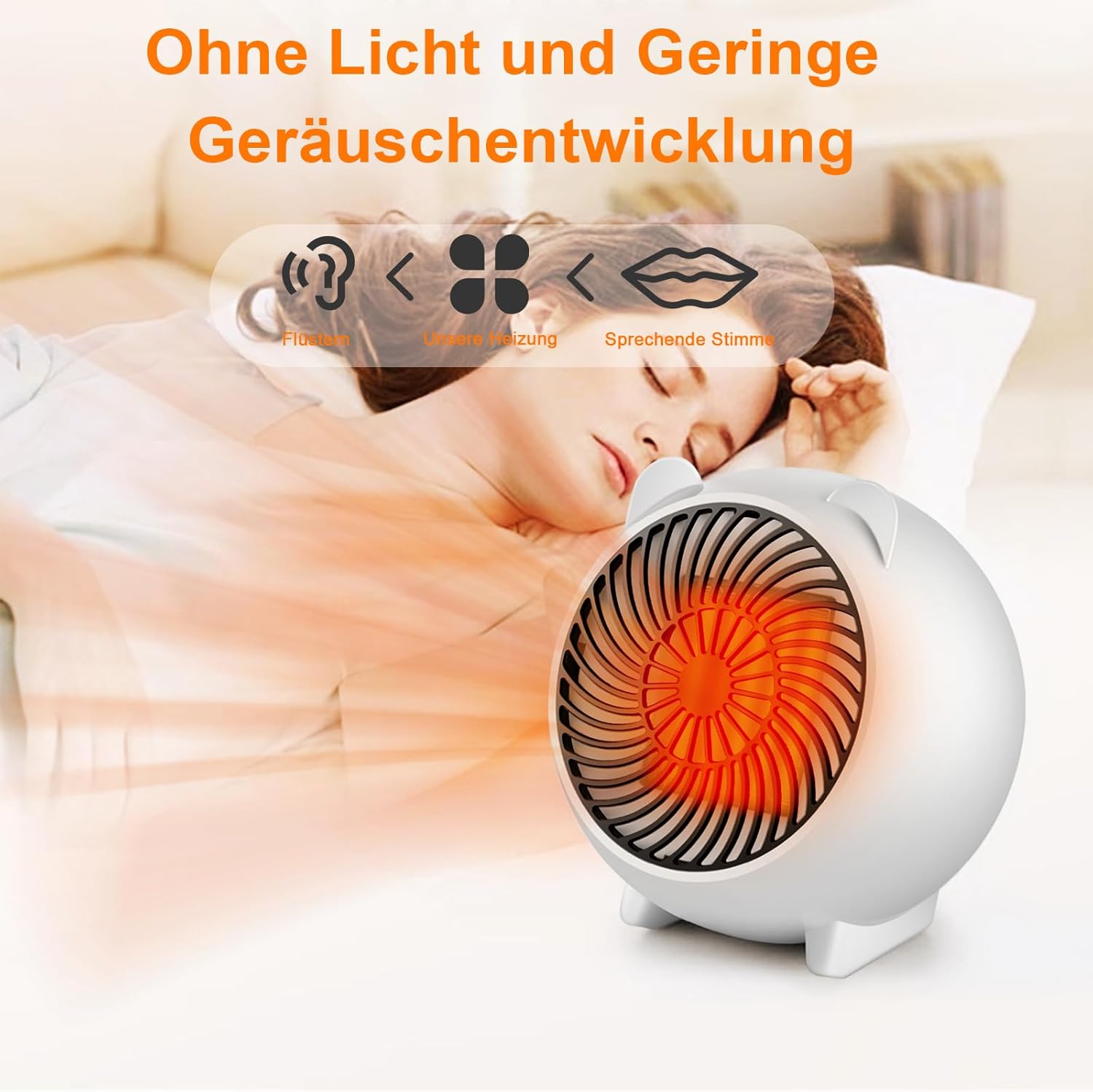Homefire Heizlüfter energiesparend heizgeräte elektrisch - Heizung leise PTC Keramik heizstrahler innenraum 500W Oszillation Räume Heizofen Elektroheizer Überhitzungsschutz