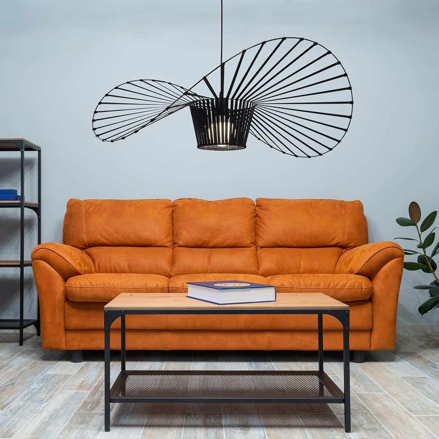 Homefire Hängelampe Schwarz Pendelleuchte E27 - Hängeleuchte Vintage 100CM Pendellampe Esszimmer Retro Kronleuchter Esstischlampe Küche Wohnzimmer Ohne Leuchtmittel