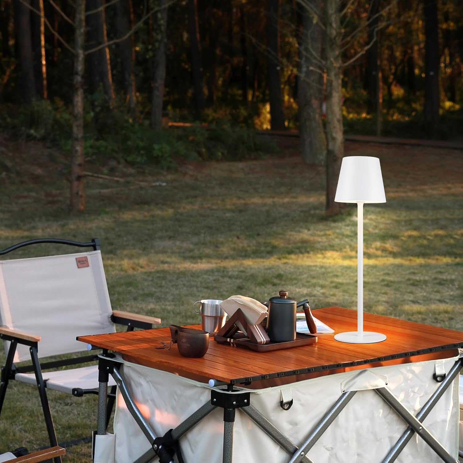 Homefire Tischlampe Kabellos LED Tischleuchte - Nachttischlampe Touch Dimmbar Schreibtischlampe IP54 Bettleuchte Tisch USB Tischlampe Aufladbar Weiß für Schreibtisch Nachttisch Schlafzimmer