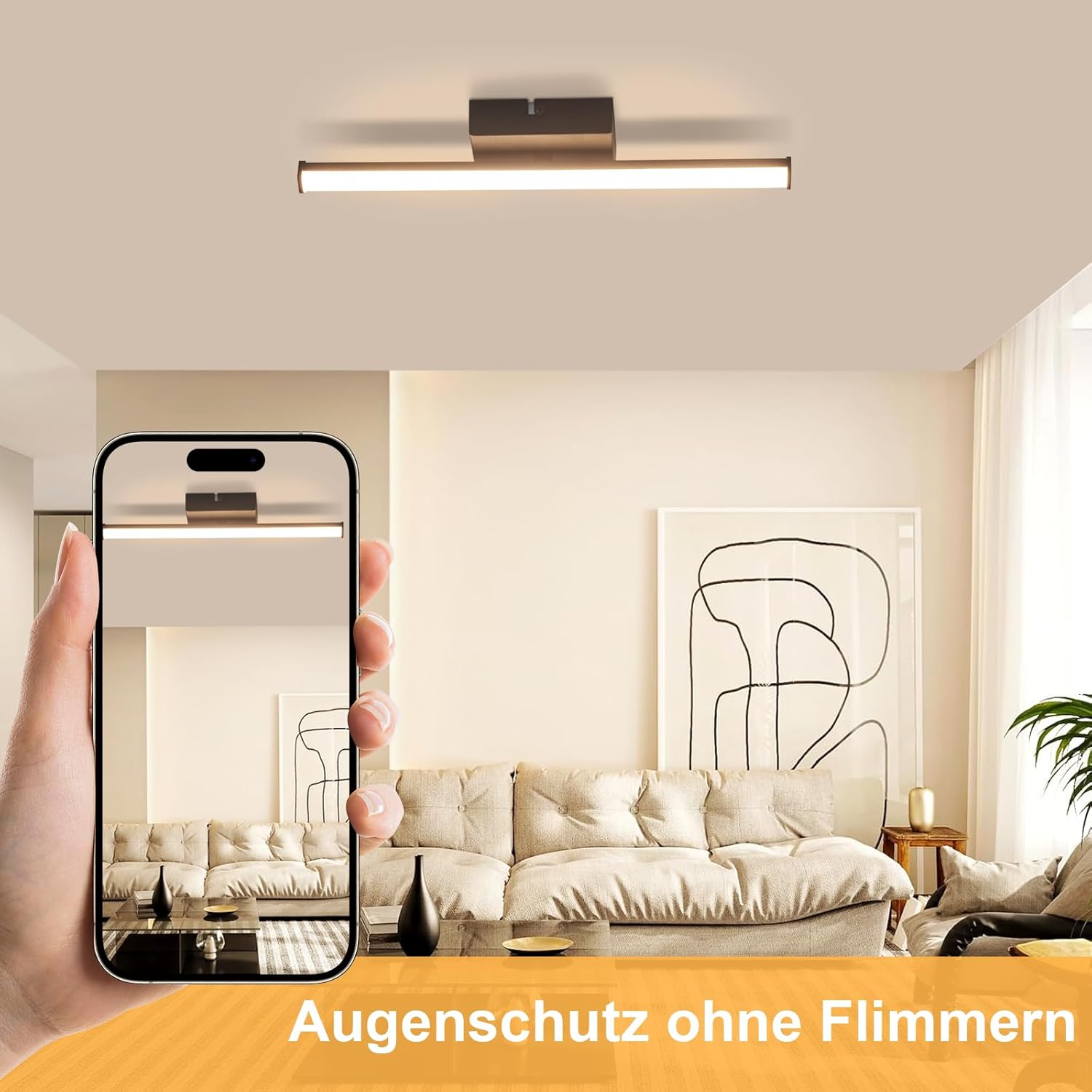 Homefire LED Deckenlampe Flur Deckenleuchte - Schwarz 6W Flurlampe 3000K Warmweiß Küchenlampe Modern Schlafzimmerlampe Linien-Design Deckenbeleuchtung für Küche Schlafzimmer Treppenhaus Wohnzimmer