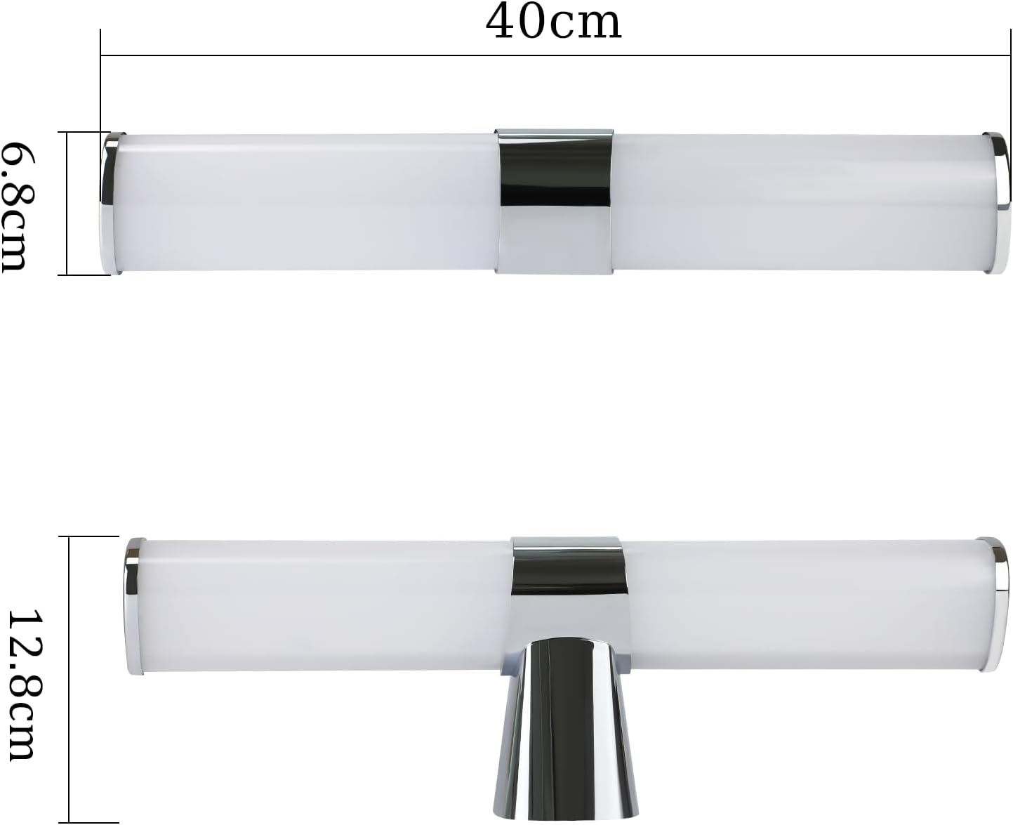 Homefire Spiegelleuchte Bad Led Wandlampe - 8W 40cm Badezimmer Spiegel Lampe Neutralweiße Lichtfarbe 4000K Wandleuchte Chrom Badlampe Spiegelschrank Beleuchtung