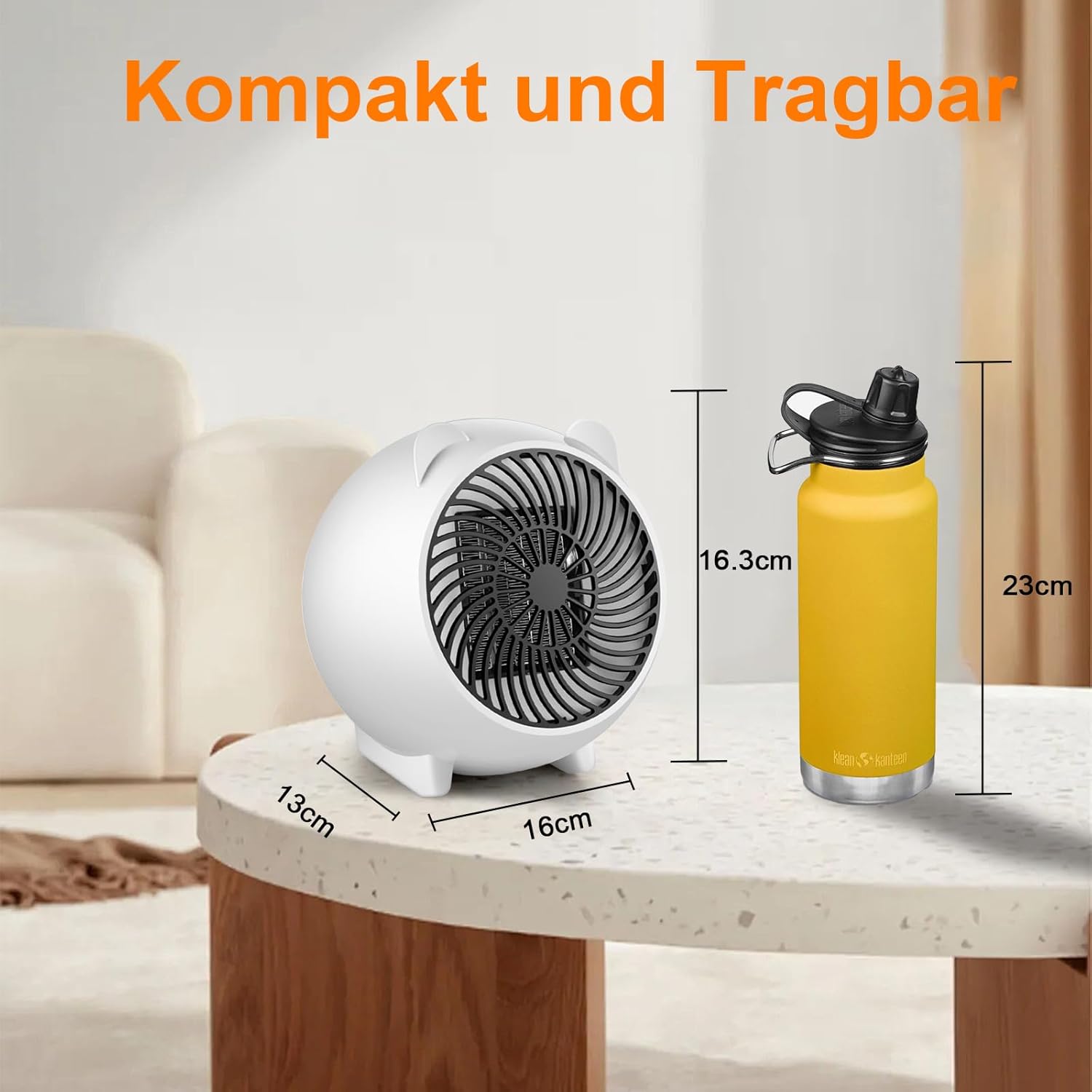 Homefire Heizlüfter energiesparend heizgeräte elektrisch - Heizung leise PTC Keramik heizstrahler innenraum 500W Oszillation Räume Heizofen Elektroheizer Überhitzungsschutz