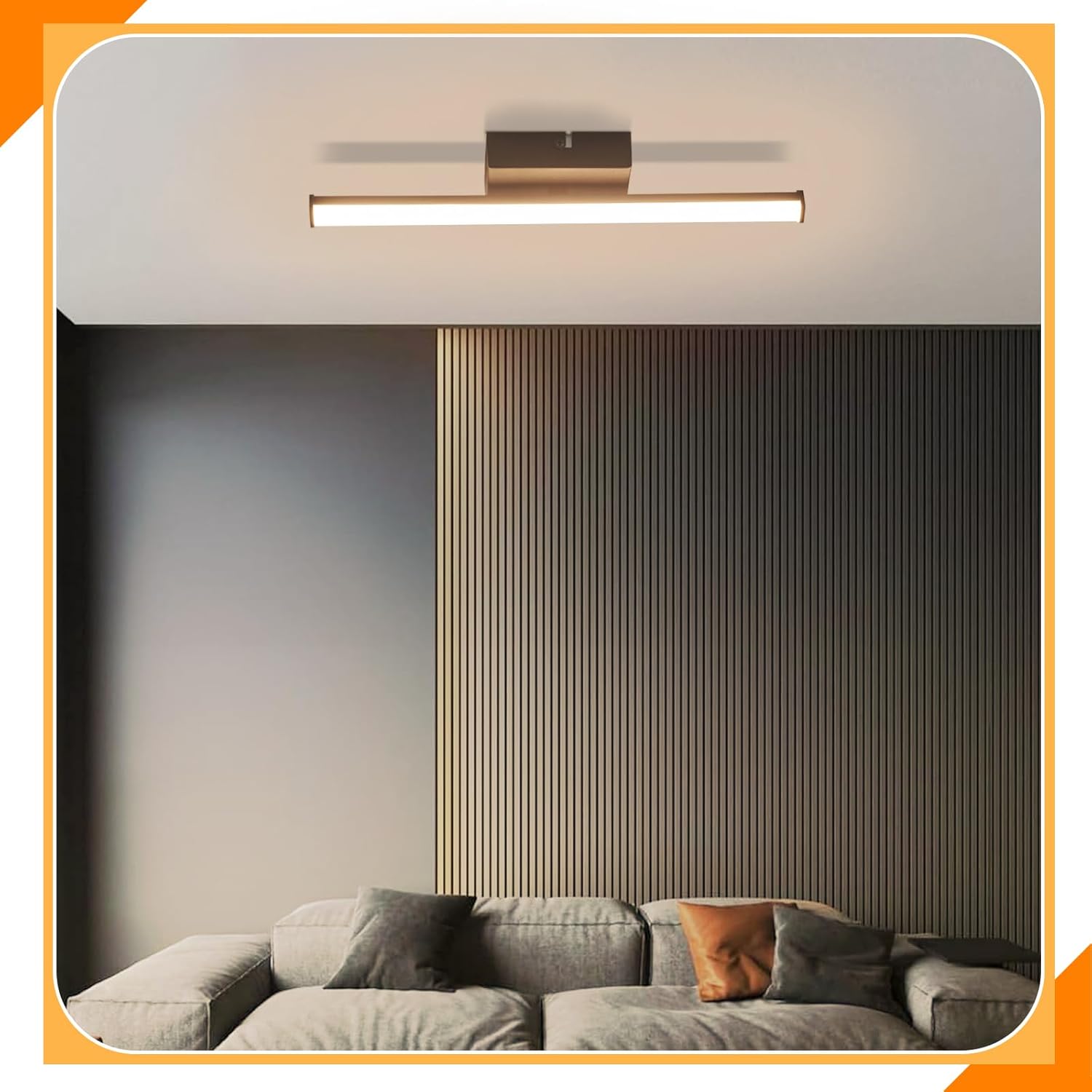 Homefire LED Deckenlampe Flur Deckenleuchte - Schwarz 6W Flurlampe 3000K Warmweiß Küchenlampe Modern Schlafzimmerlampe Linien-Design Deckenbeleuchtung für Küche Schlafzimmer Treppenhaus Wohnzimmer