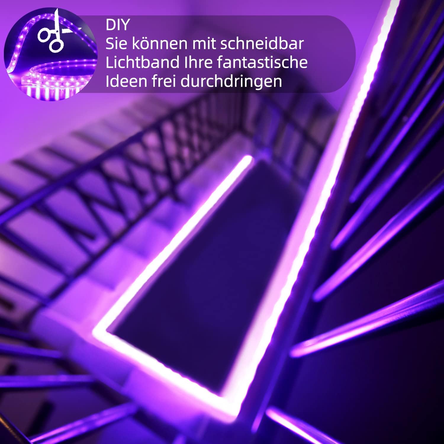 Homefire LED Strip 30M Selbstklebend Bluetooth RGB LED Streifen mit App-Steuerung LED Lichtband Sync mit 4 Musik Empfindlichkeit Flexibel LED Lichterkette für Küche Party Schrankdeko Zuhause (2x15M)