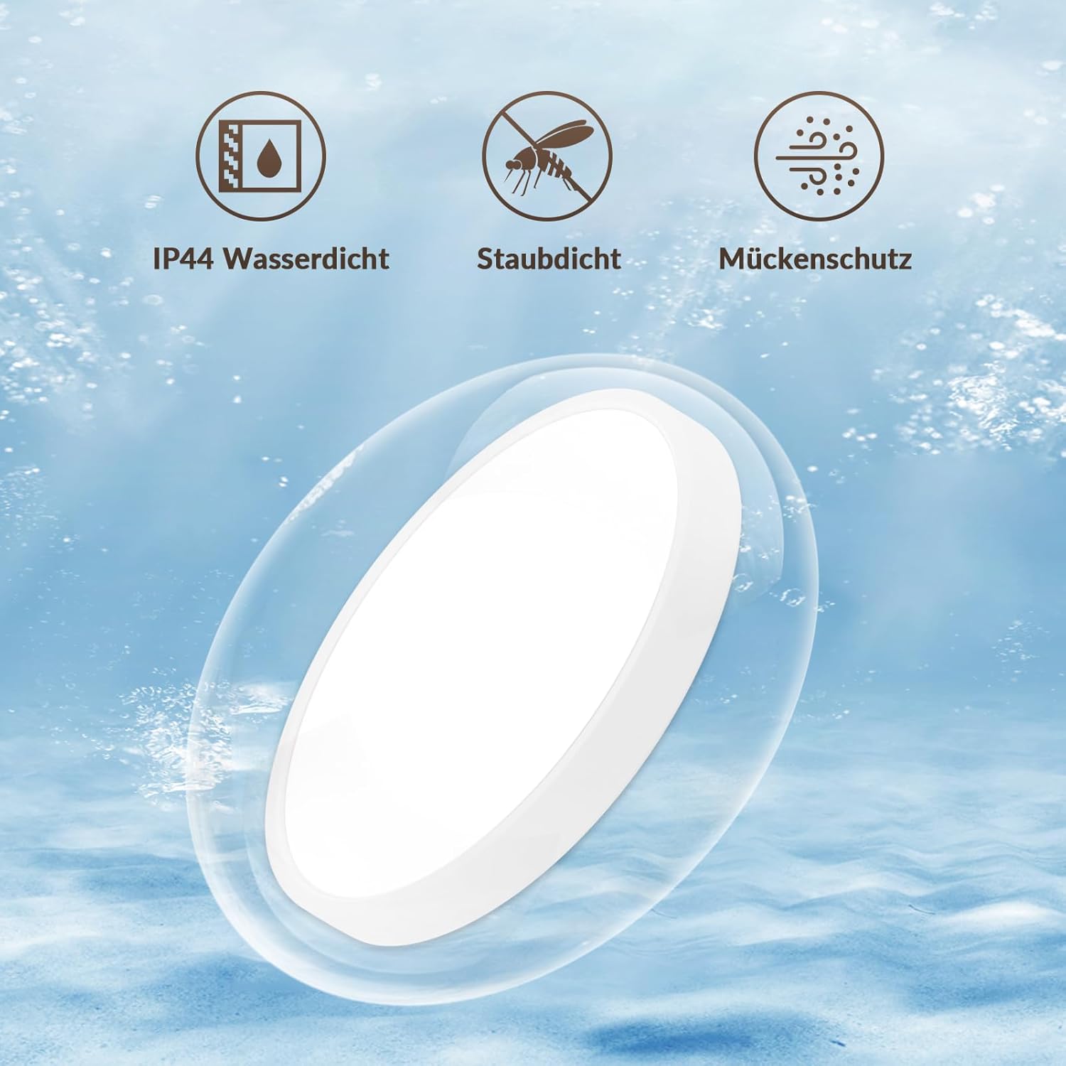 Homefire Deckenlampe LED Deckenleuchte Flach - 23CM Weiß Schlafzimmer Deckenbeleuchtung 18W Rund Flurlampe 4000K Neutralweiß Modern Küchenlampe IP44 Wasserfest Badezimmer Lampe für Bad Küche Flur