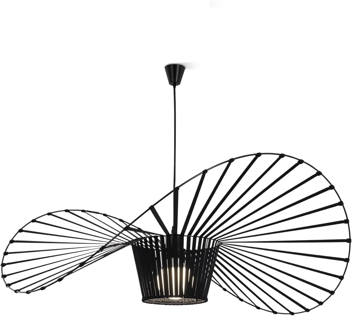 Homefire Hängelampe Schwarz Pendelleuchte E27 - Hängeleuchte Vintage 100CM Pendellampe Esszimmer Retro Kronleuchter Esstischlampe Küche Wohnzimmer Ohne Leuchtmittel