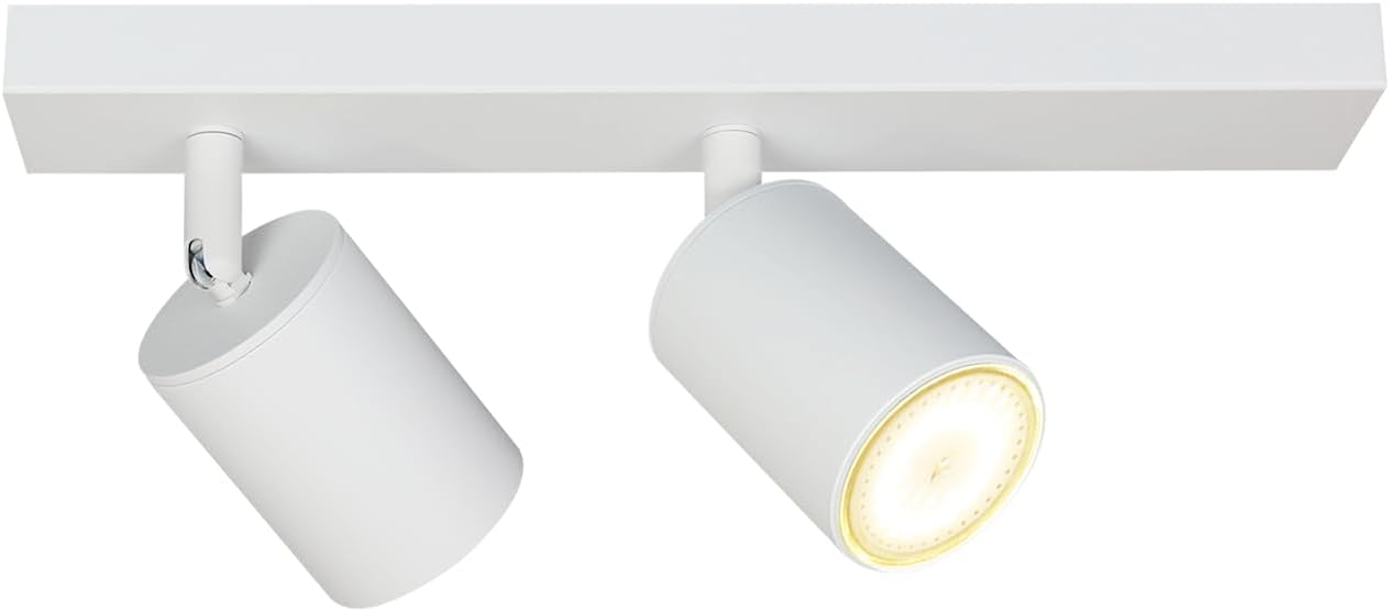 Homefire LED Deckenlampe 2 Flammig Deckenstrahler - 350° Schwenkbar Strahler GU10 Deckenleuchte Weiß flurlampe Spots Innen Deckenspot für Wohnzimmer Küche Schlafzimmer Ohne Leuchtmittel