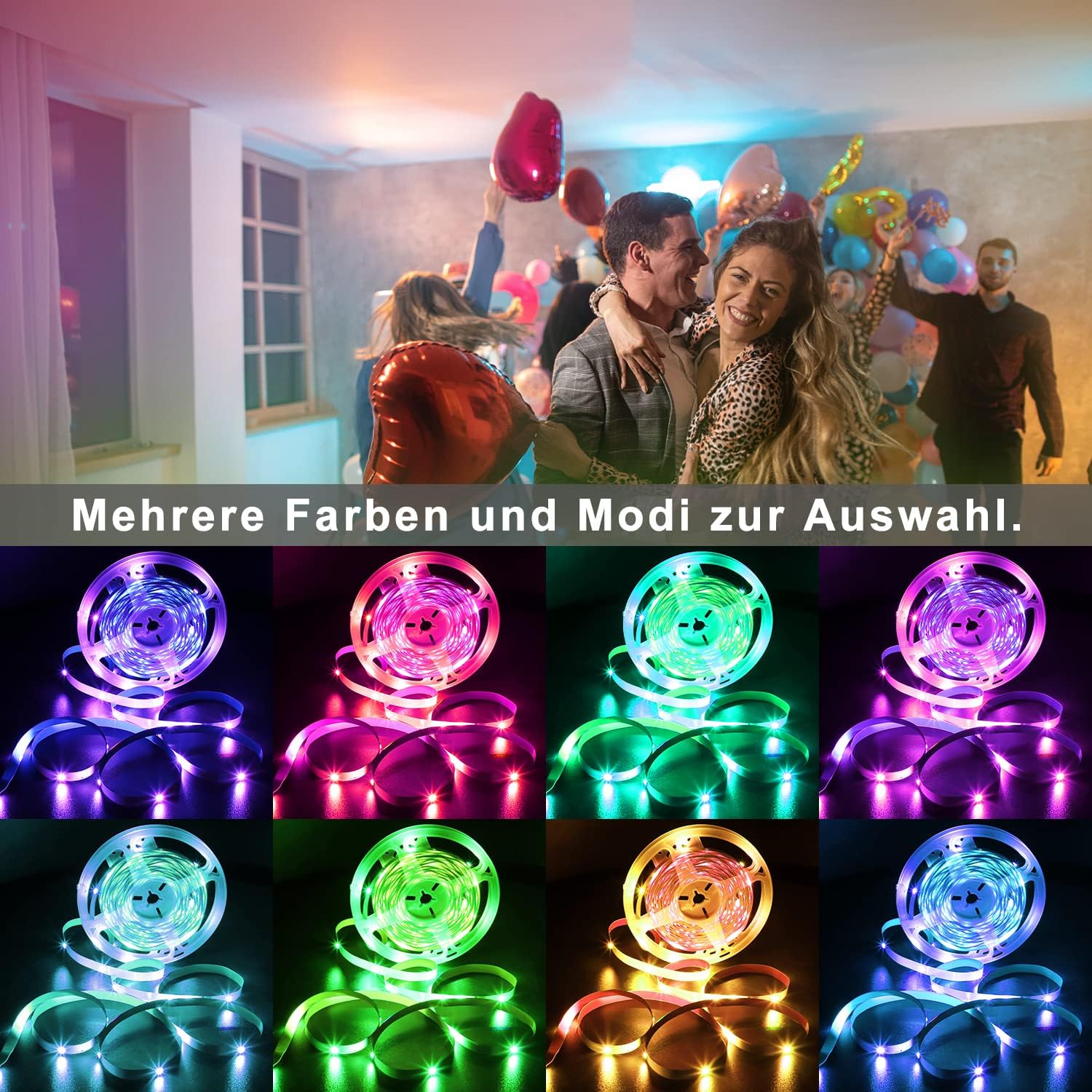 Homefire LED Strip 30M Selbstklebend Bluetooth RGB LED Streifen mit App-Steuerung LED Lichtband Sync mit 4 Musik Empfindlichkeit Flexibel LED Lichterkette für Küche Party Schrankdeko Zuhause (2x15M)