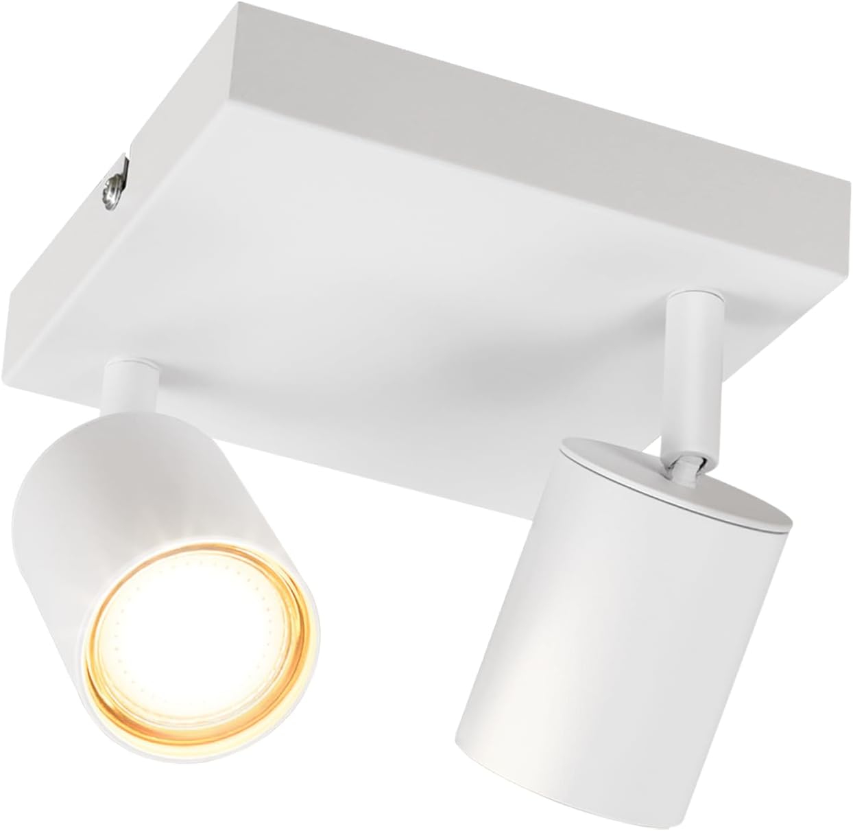 Homefire LED Deckenlampe 2 Flammig Deckenstrahler - 350° Schwenkbar Strahler GU10 Deckenleuchte Weiß flurlampe Spots Innen Deckenspot für Wohnzimmer Küche Schlafzimmer Ohne Leuchtmittel