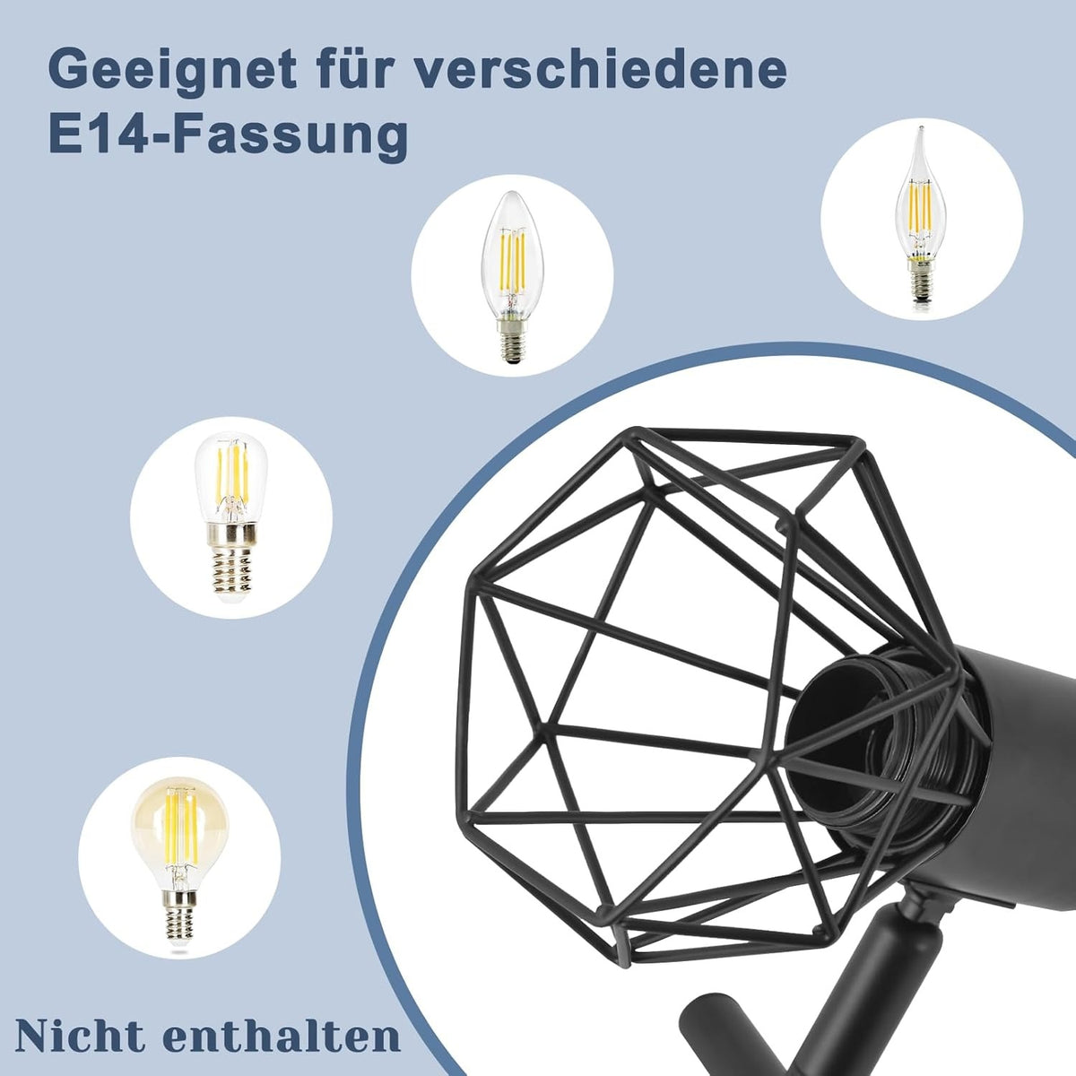 Homeifre Deckenstrahler 4 Flammig Deckenlampe Schwarz - Deckenspots Vintage Retro E14 Industrie Schwenkbar 350°Deckenleuchte Matt Metall Innen für Wohnzimmer Jugendzimmer Schlafzimmer Küche