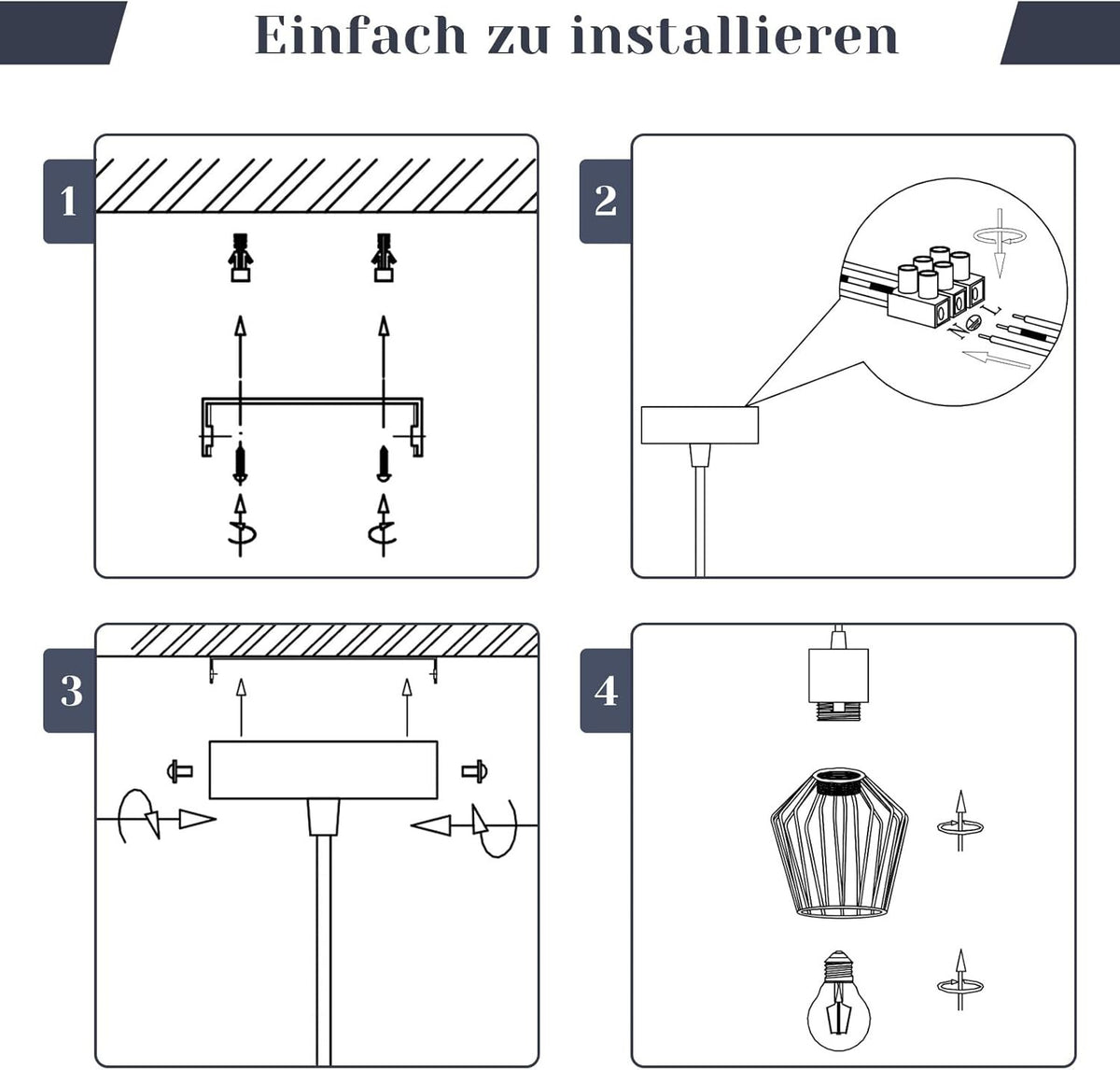 Hängeleuchte Esstisch Pendelleuchte Retro - Pendellampe E27 Schwarz 1 Flammig Hängend Lampen Metall Lampenschirm Hängelampe Industrie Wohnzimmerlampe für Küche Schlafzimmer Cafe