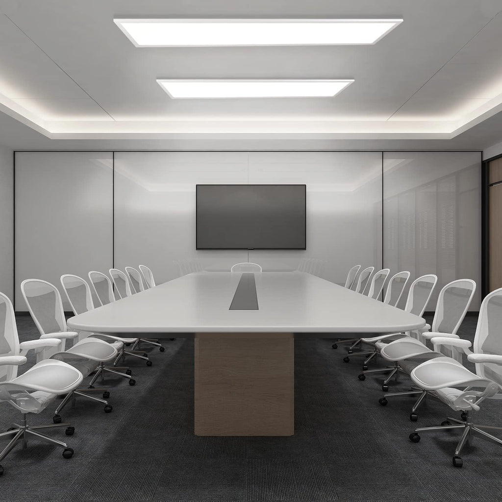 Homefire Deckenleuchte LED Panel 120x30CM Deckenlampe Flach Dimmbar mit Fernbedienung 48W Deckenpanel Lang Modern Küchenlampe Rechteckig Weiß Bürolampe Tageslichtlampe Deck für Küche Wohnzimmer Büro