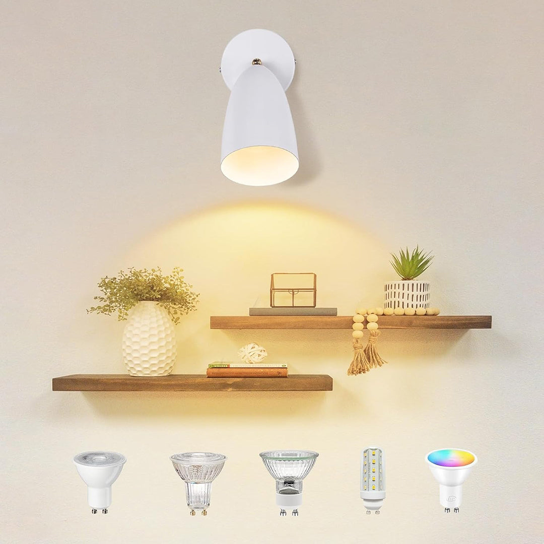 Homefire Wandleuchte Innen Wandlampe Schwarz - Vintage Wandbeleuchtung Schlafzimmer Wandstrahler GU10 Flurlampe Küche Schwenkbar Wandlicht Retro für Wohnzimmer Kinderzimmer - Ohne Leuchtmittel