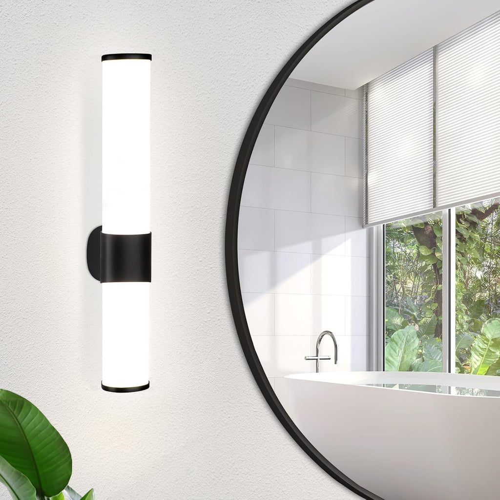 Homefire LED Spiegelleuchte Bad Wandlampe - 6W Spiegellampe Schwarz Badleuchte Wand 30cm Badezimmer Wasserdicht IP44 Modern Neutralweiß 4000K Badlampe Wandleuchte für Keller Küche Badschrank