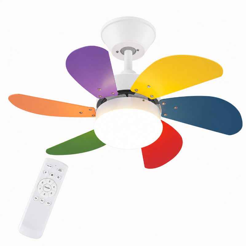 Homefire Deckenventilator Mit Beleuchtung und Fernbedienung Leise - Deckenlampe Wohnzimmer 6 Flügeln Ø75 cm Ventilator Timing Deckenleuchte mit Einzelleuchte Fan Sommer-/Winter Schlafzimmer/Bunt