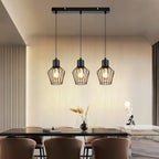 Pendellampe 3 Flammig Hängeleuchte Metall - Hängelampe Schwarz E27 Esszimmer Pendelleuchte Esstisch Küchenlampe Industrie LED für Flur Schlafzimmer Wohnzimmer Cafe