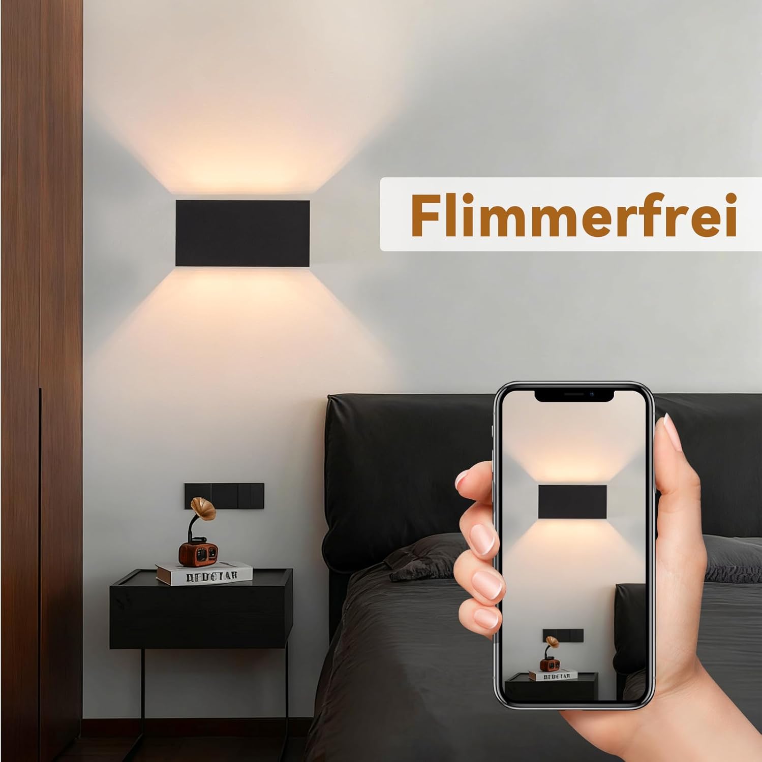 Homefire LED Wandleuchte Aussen Wandlampe - 4ER 2 Flammig Außenwandleuchte Schwarz IP65 Wasserdicht Aussenlampe 3000K Up Down Wandleuchten Innen/Aussen G9 Flurlampe für Hauswand Treppenhaus