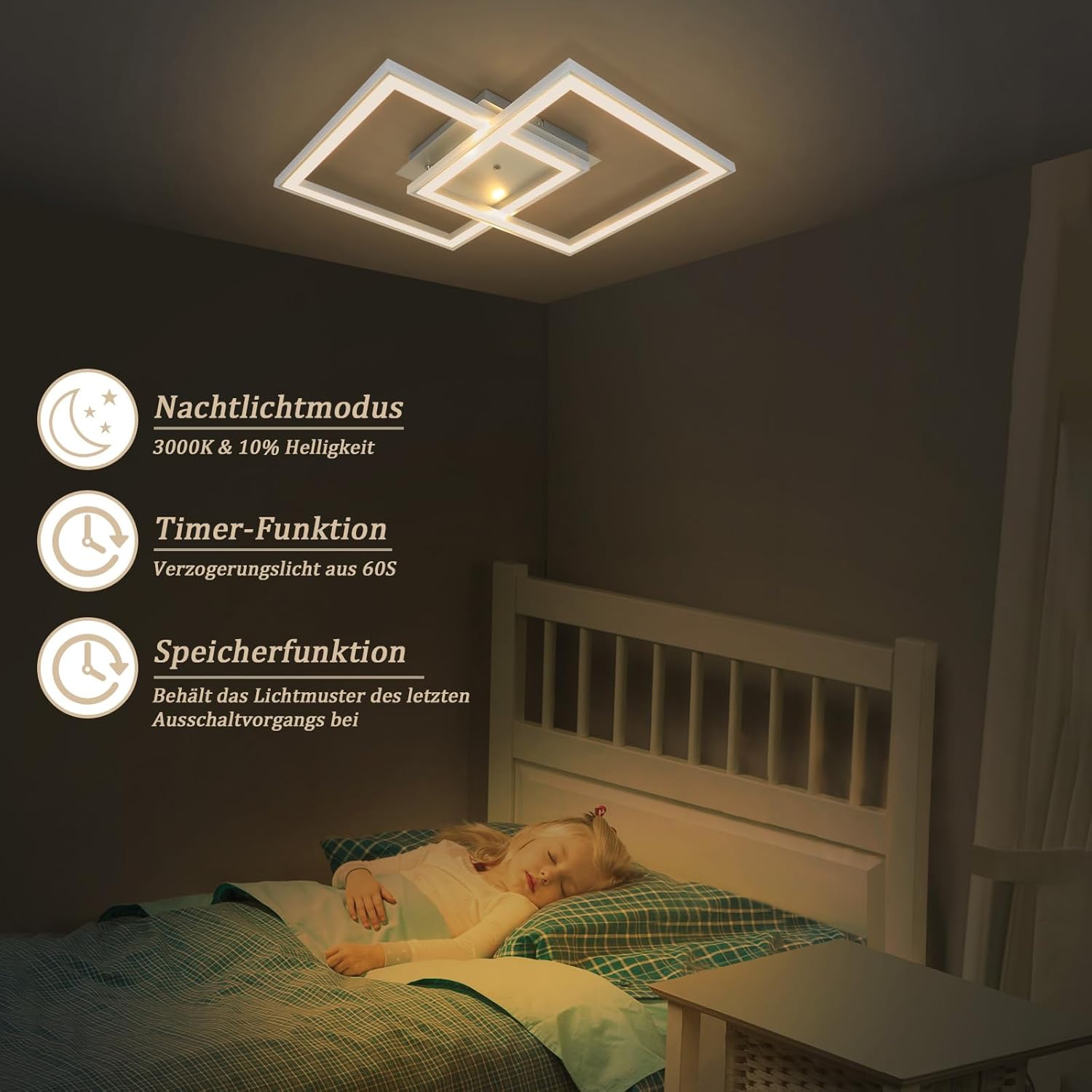 Homefire Deckenlampe LED Deckenleuchte Wohnzimmer - Schlafzimmerlampe RGB Farbwechsel Dimmbar Wohnzimmerlampe Modern Flurlampe mit Fernbedienung 35W Küche Deckenbeleuchtung Schwenkbar für Flur Büro