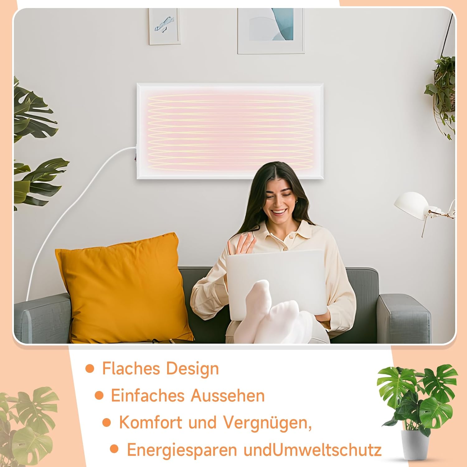 Homefire Infrarotheizung Energiesparend Infrarot Wandheizung - 170W Heizung Elektrisch Wandmontage Elektroheizung Wand Badezimmer mit Überhitzungsschutz Klein Heizkörper Infrared Heater