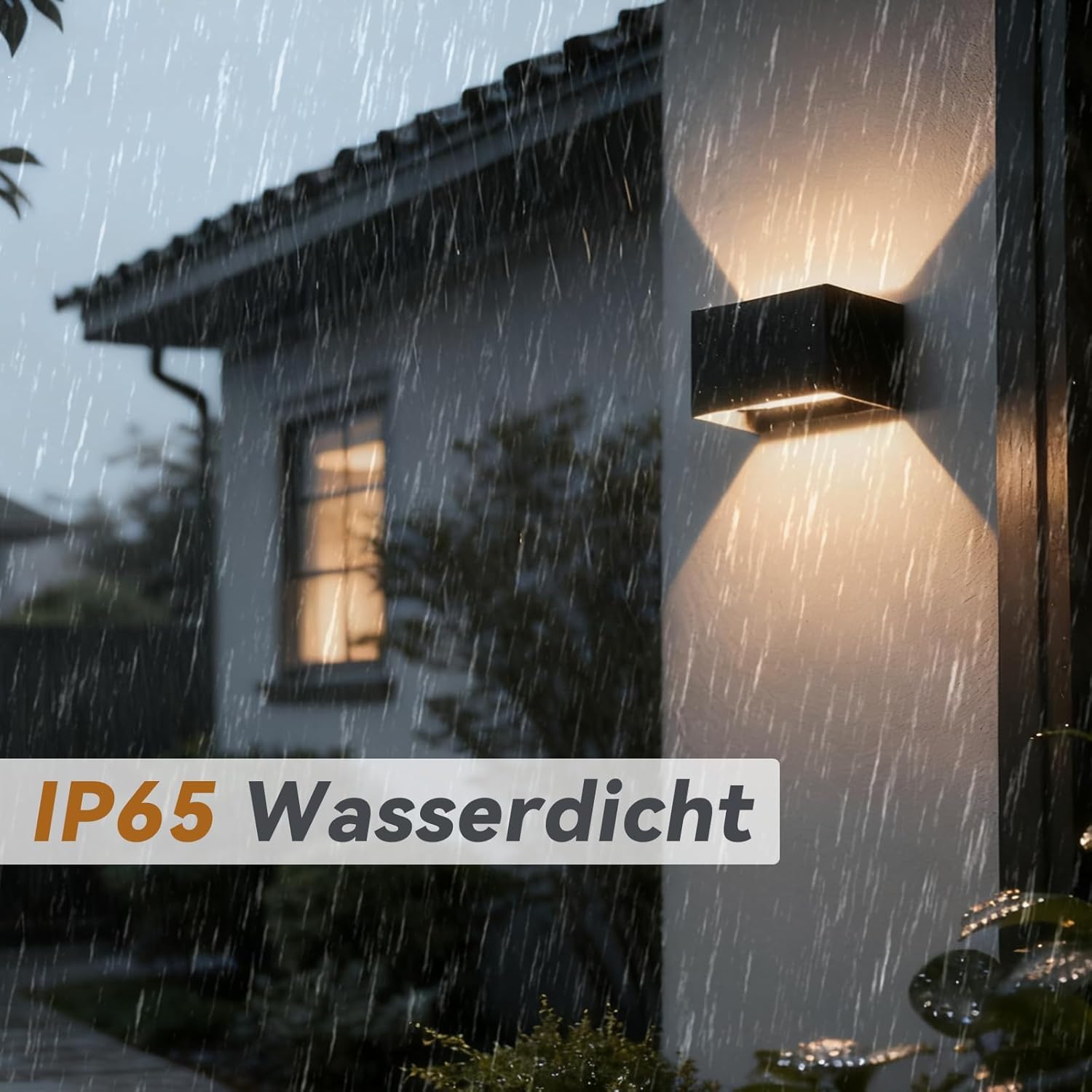 Homefire LED Wandleuchte Aussen Wandlampe - 4ER 2 Flammig Außenwandleuchte Schwarz IP65 Wasserdicht Aussenlampe 3000K Up Down Wandleuchten Innen/Aussen G9 Flurlampe für Hauswand Treppenhaus