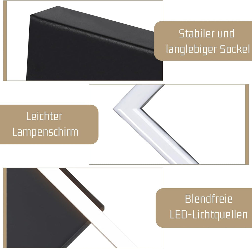 Homefire Deckenlampe LED Deckenleuchte Küche - 20W Schlafzimmerlampe Warmweiß 3000K Küchenlampe Drehbare Modern Design Schwarz Flurlampe Eckig Deckenbeleuchtung für Schlafzimmer Wohnzimmer Büro