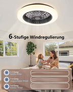Homefire Deckenventilator Mit Beleuchtung Leise - LED Deckenleuchte Ventilator mit Fernbedienung 40W Deckenlampe Dimmbar 6-Gang Timing Modern Wohnzimmer Lampe mit Ventilator für Schlafzimmer