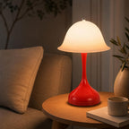 Nachttischlampe LED Tischlampe Kabellos - Akku Tischleuchte Touch Dimmbar 2000K-6500K Tischlampen USB Aufladbare Batterie Rot Nachttischlampen Modern Design Tischleuchten für Esstisch Esszimmer