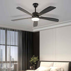 Homefire LED Deckenventilator Mit Beleuchtung Leise - 125CM groß Dimmbar 23W Schwarz Deckenlampe mit Ventilator und Fernbedienung Deckenleuchte Fan 6-Gang Timer für Schlafzimmer Küche Wohnzimmer