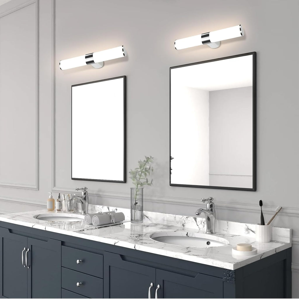 Homefire Spiegelleuchte Bad Led Wandlampe - 8W 40cm Badezimmer Spiegel Lampe Neutralweiße Lichtfarbe 4000K Wandleuchte Chrom Badlampe Spiegelschrank Beleuchtung