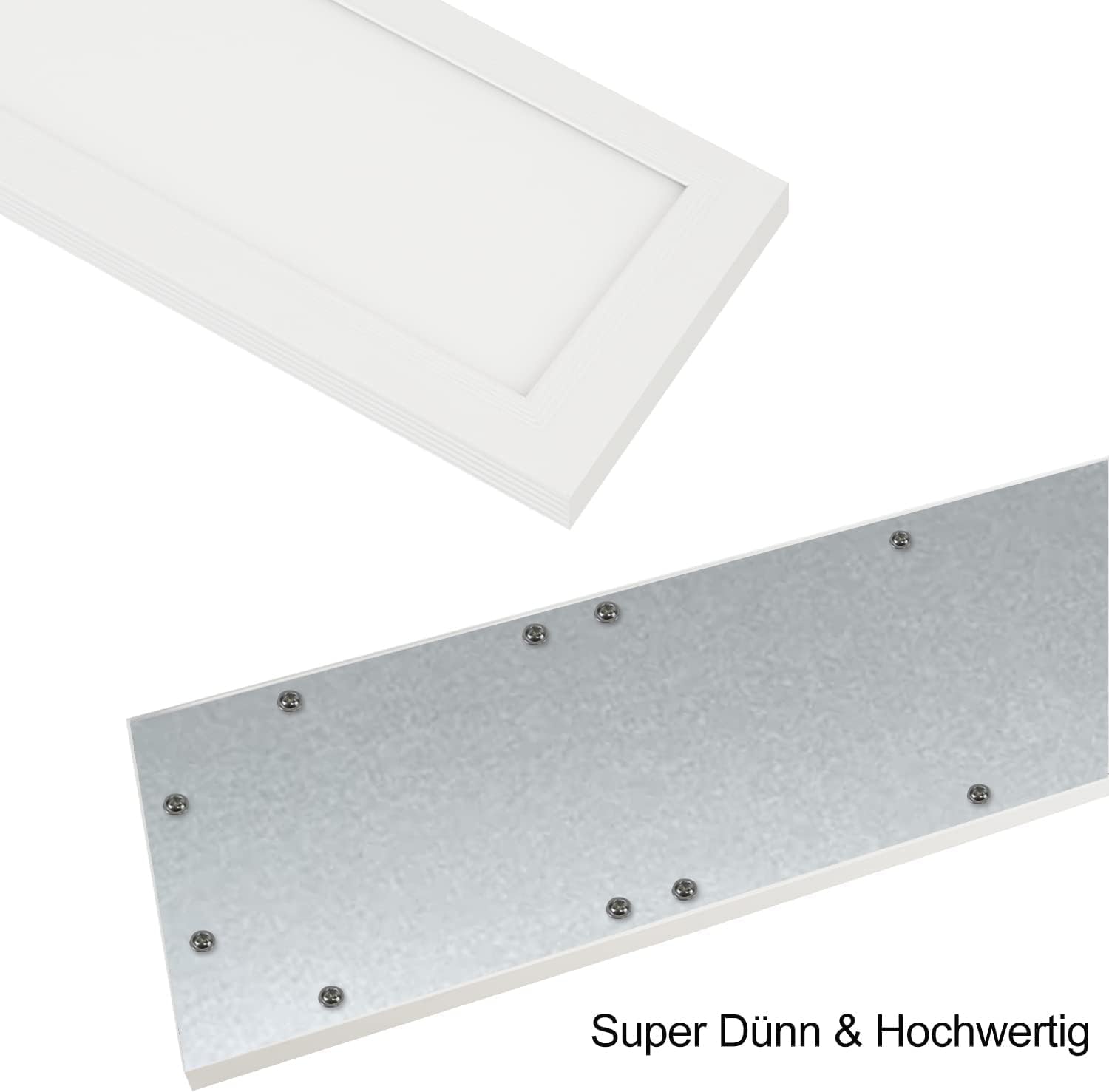 Homefire Deckenleuchte LED Panel 120x30CM Deckenlampe Flach Dimmbar mit Fernbedienung 48W Deckenpanel Lang Modern Küchenlampe Rechteckig Weiß Bürolampe Tageslichtlampe Deck für Küche Wohnzimmer Büro