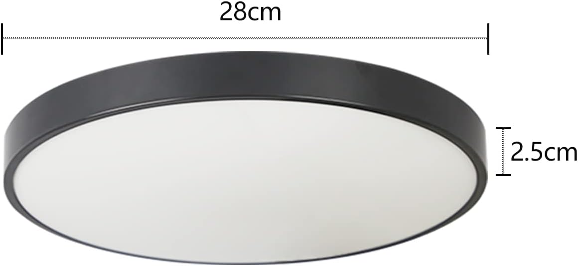 Homefire Led Deckenleuchte Flach Deckenlampe - Schlafzimmerlampe IP44 küchenlampe 4000K Badezimmer Rund 27cm 17W Schwarzer Wohnzimmerlampe für Küche Flur Kinderzimmer Balkon Büro [Energieklasse F]