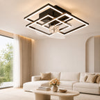 Homefire Deckenventilator mit Beleuchtung Leise - LED Deckenleuchte Ventilator Mit Fernbedienung 3000K-6500K Dimmbar 6-Gang Modern Schwarz Schlafzimmer Lampe Mit Ventilator Timer für Wohnzimmer Küche