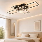 Homefire Deckenventilator mit Licht und Fernbedienung - Modern Deckenventilator mit Beleuchtung Dimmbar LED Deckenlampe Ventilator 6-Gang Leise Timer für Wohnzimmer Esszimmer Schlafzimmer 94cm