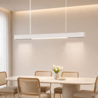 Homefire Pendelleuchte Esstisch Dimmbar Hängelampe: Modern Pendellampe Linear Design Hängeleuchte LED 107 CM mit Fernbedienung Weiß Esszimmerlampe Lang Esstischlampe für Büro Esszimmer Küche