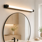 Homefire LED Spiegelleuchte Bad 50CM - 10W Spiegellampe Badezimmer Schwarz Warmweiß 3000K Badlampe Wand Wasserdicht IP44 Wandlampe Modern Wandleuchte für Flur Wohnzimmer Badezimmerspiegel