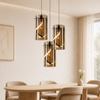 LED Pendelleuchte Esstisch Hängelampe Vintage - Hängeleuchte Glas 3 Flammig 33W Rund Rauchgrau Pendellampe Retro Hängend Esstischlampe Höhenverstellbar 3000K Flurlampe für Esszimmer Küche