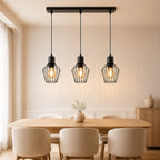 Pendellampe 3 Flammig Hängeleuchte Metall - Hängelampe Schwarz E27 Esszimmer Pendelleuchte Esstisch Küchenlampe Industrie LED für Flur Schlafzimmer Wohnzimmer Cafe