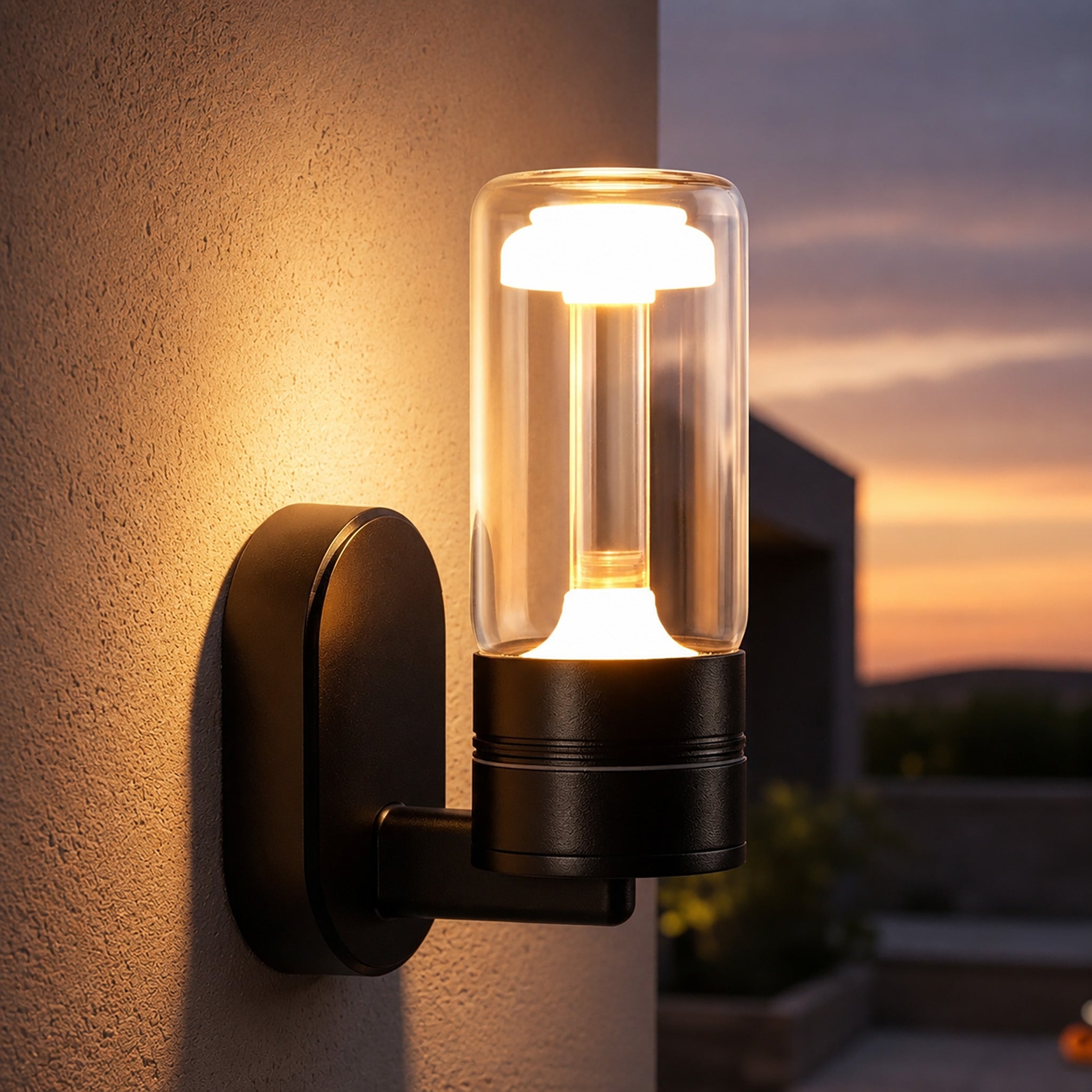 Homefire LED Wandleuchte Aussen Wandlampe - Außenlampe Schwarz IP65 Wasserdichte Außenwandleuchte 10W 3000K Aussenlampe Außenbeleuchtung Hauswand Terrasse Haus Treppenhaus Flur