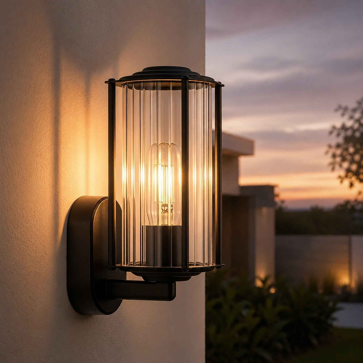 Homefire Wandleuchte Aussen Wandlampe Schwarz - Außenwandleuchte E27 IP65 Außenleuchte Aussenlampe Wand Außenbeleuchtung Innen für Hauswand Garten Terrasse Balkon MAX.40W ohne Leuchtmittel