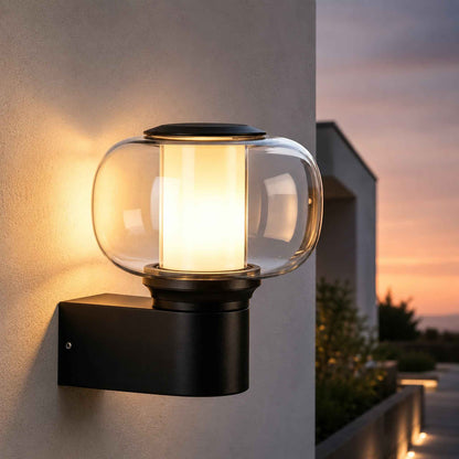 Homefire Außenwandleuchte Aussenlampe Wand E27 - Wandleuchte Wandbeleuchtung IP65 Rund Wandlampe Aussenlampe Outdoor Außenbeleuchtung Hauswand Balkon Flur Terrasse MAX.40W ohne Leuchtmittel