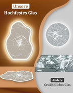 Asymmetrisch Badspiegel Mit Beleuchtung,LED Bad Wand Spiegel Badezimmer Wandspiegel Mit Licht, IP44 50x70 cm Asymmetrischer Organischer Groß Gäste WC Badezimmerspiegel Mit Beleuchtet - Homefire
