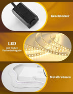 Asymmetrisch Badspiegel Mit Beleuchtung,LED Bad Wand Spiegel Badezimmer Wandspiegel Mit Licht, IP44 50x70 cm Asymmetrischer Organischer Groß Gäste WC Badezimmerspiegel Mit Beleuchteter - Homefire
