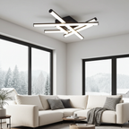 Homefire Deckenlampe LED Deckenleuchte Flurlampe - 24W Schwarz Schlafzimmerlampe 3000K Warmweiß Deckenlampen Innen Modern Design Küchenlampe für Küche Schlafzimmer Treppenhaus Wohnzimmer Büro [Energieklasse F] - Homefire