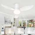 Homefire Deckenventilator mit Beleuchtung Leise Weiß - 3 Flügel Deckenlampe mit Ventilator 95cm 34W LED Licht Fernbedienung 6 Geschwindigkeiten Timer Dimmbarer Schlafzimmer Wohnzimmer DC-Motor - Homefire