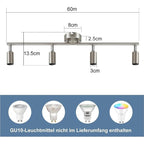 Hoemfire  LED Deckenstrahler 4 Flammig Deckenleuchte - Deckenlampe Deckenspot GU10 Küchenlampe Modern Schlafzimmerlampe innen Schwenkbar 350° für Wohnzimmer Flur Ohne Leuchtmittel - Homefire